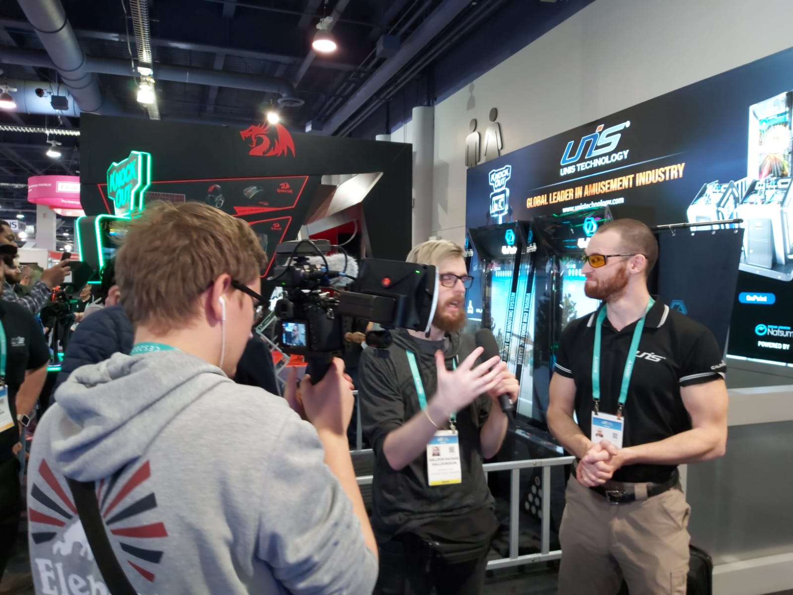On-camera interview at CES 2020 Unis booth